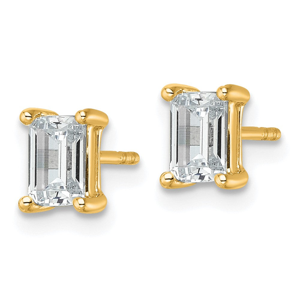 True Origin Lab Grown Diamond VS+ F+ Emerald Four Prong Heavy Weight Complete Stud Earrings