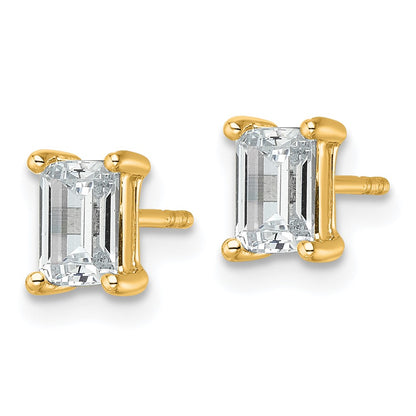 True Origin Lab Grown Diamond VS+ F+ Emerald Four Prong Heavy Weight Complete Stud Earrings