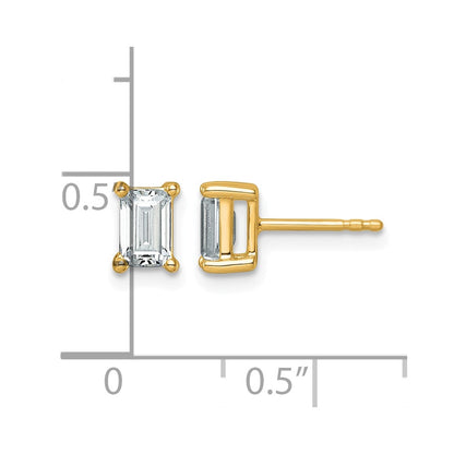 True Origin Lab Grown Diamond VS+ F+ Emerald Four Prong Heavy Weight Complete Stud Earrings