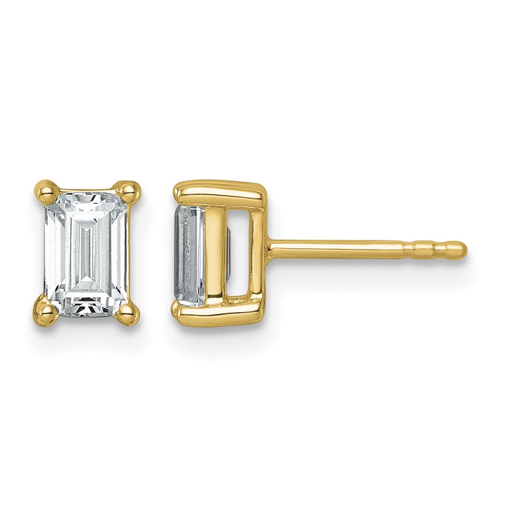 True Origin Lab Grown Diamond VS+ F+ Emerald Four Prong Heavy Weight Complete Stud Earrings