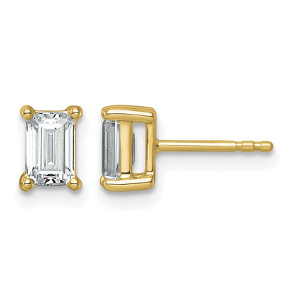 True Origin Lab Grown Diamond VS+ F+ Emerald Four Prong Heavy Weight Complete Stud Earrings