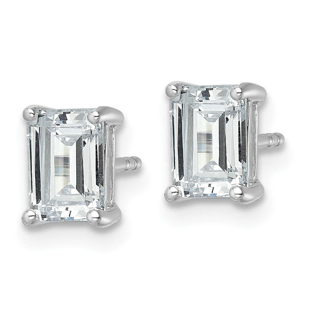 True Origin Lab Grown Diamond VS+ F+ Emerald Four Prong Heavy Weight Complete Stud Earrings