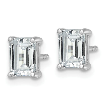 True Origin Lab Grown Diamond VS+ F+ Emerald Four Prong Heavy Weight Complete Stud Earrings