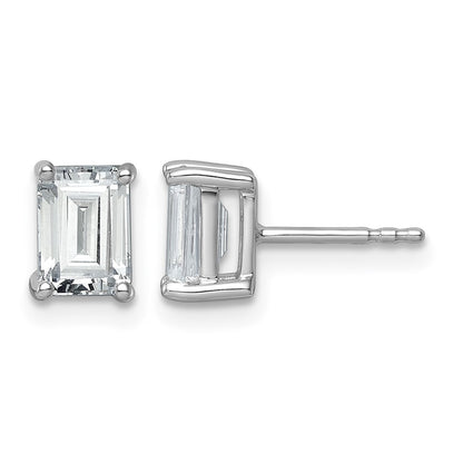 True Origin Lab Grown Diamond VS+ F+ Emerald Four Prong Heavy Weight Complete Stud Earrings