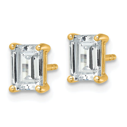 True Origin Lab Grown Diamond VS+ F+ Emerald Four Prong Heavy Weight Complete Stud Earrings