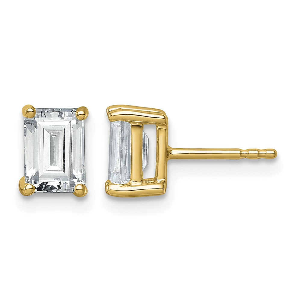 True Origin Lab Grown Diamond VS+ F+ Emerald Four Prong Heavy Weight Complete Stud Earrings