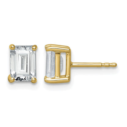 True Origin Lab Grown Diamond VS+ F+ Emerald Four Prong Heavy Weight Complete Stud Earrings
