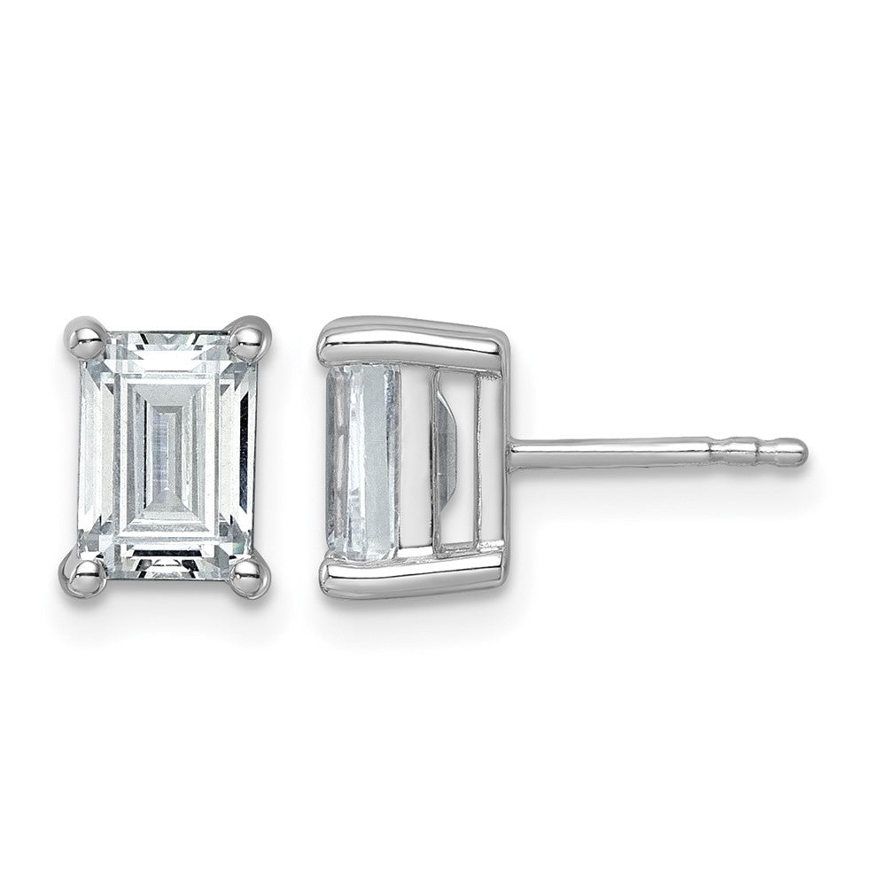 True Origin Lab Grown Diamond VS+ F+ Emerald Four Prong Heavy Weight Complete Stud Earrings