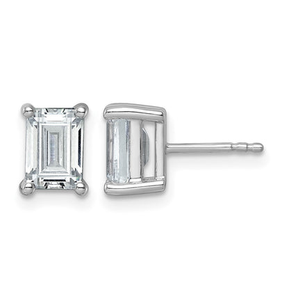 True Origin Lab Grown Diamond VS+ F+ Emerald Four Prong Heavy Weight Complete Stud Earrings