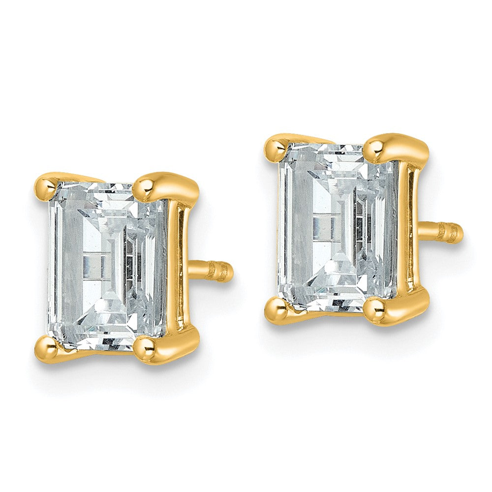 True Origin Lab Grown Diamond VS+ F+ Emerald Four Prong Heavy Weight Complete Stud Earrings