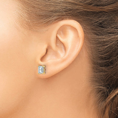 True Origin Lab Grown Diamond VS+ F+ Emerald Four Prong Heavy Weight Complete Stud Earrings