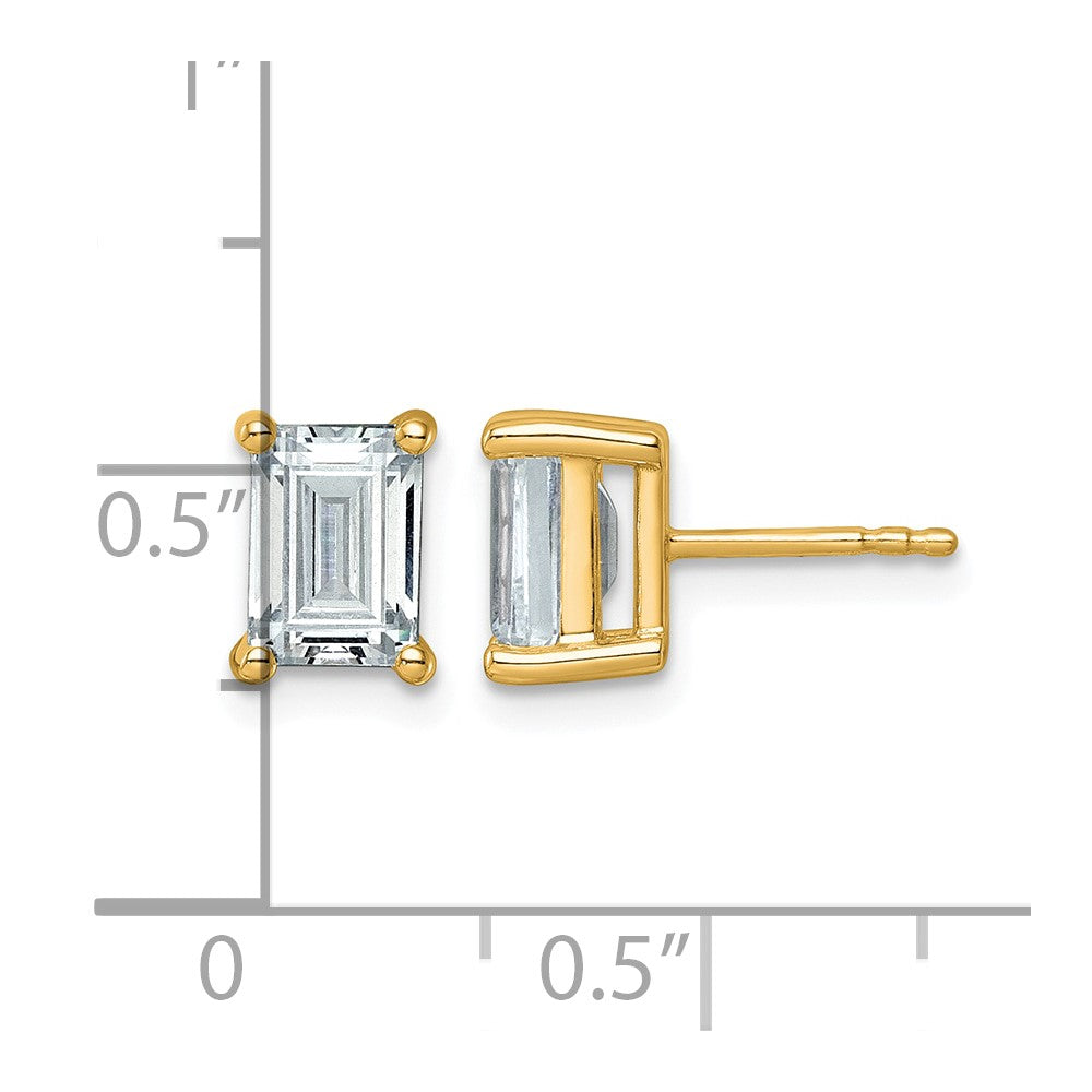 True Origin Lab Grown Diamond VS+ F+ Emerald Four Prong Heavy Weight Complete Stud Earrings