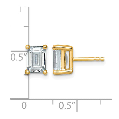True Origin Lab Grown Diamond VS+ F+ Emerald Four Prong Heavy Weight Complete Stud Earrings