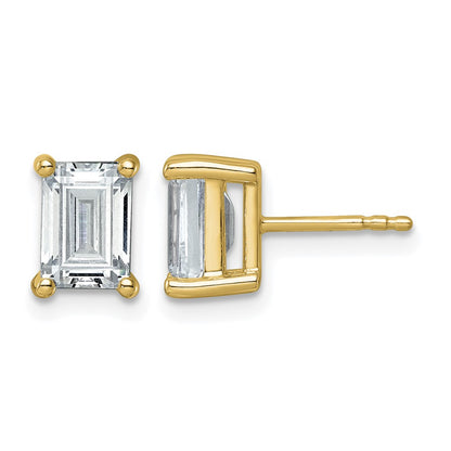 True Origin Lab Grown Diamond VS+ F+ Emerald Four Prong Heavy Weight Complete Stud Earrings
