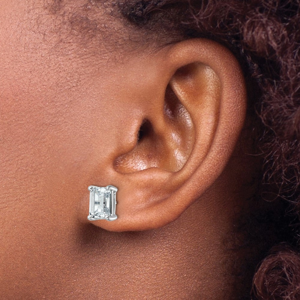 True Origin Lab Grown Diamond VS+ F+ Emerald Four Prong Heavy Weight Complete Stud Earrings