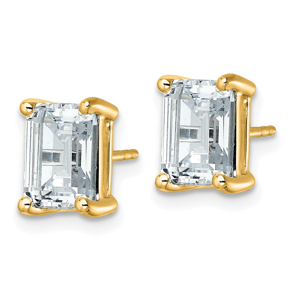 True Origin Lab Grown Diamond VS+ F+ Emerald Four Prong Heavy Weight Complete Stud Earrings