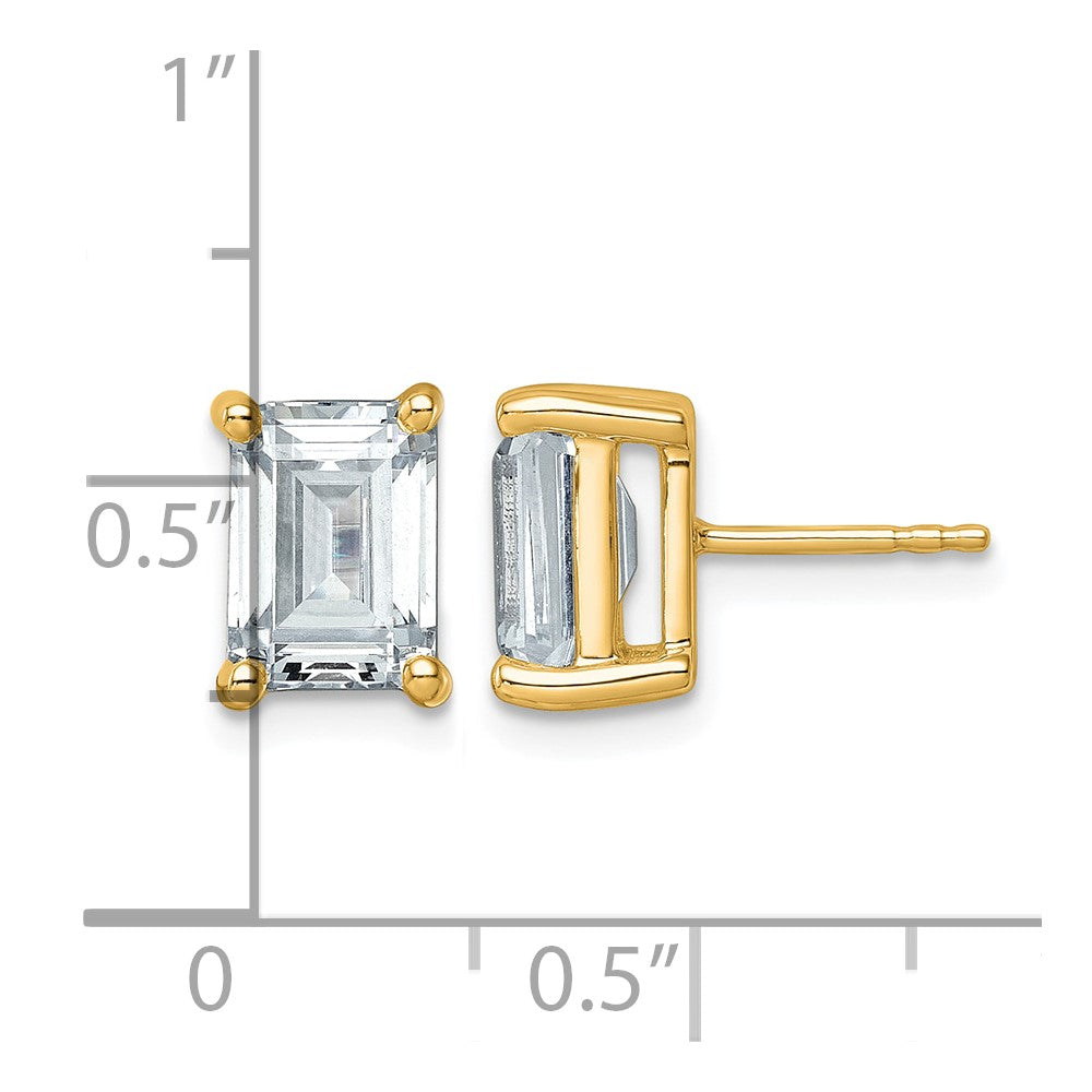 True Origin Lab Grown Diamond VS+ F+ Emerald Four Prong Heavy Weight Complete Stud Earrings
