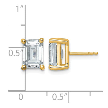 True Origin Lab Grown Diamond VS+ F+ Emerald Four Prong Heavy Weight Complete Stud Earrings
