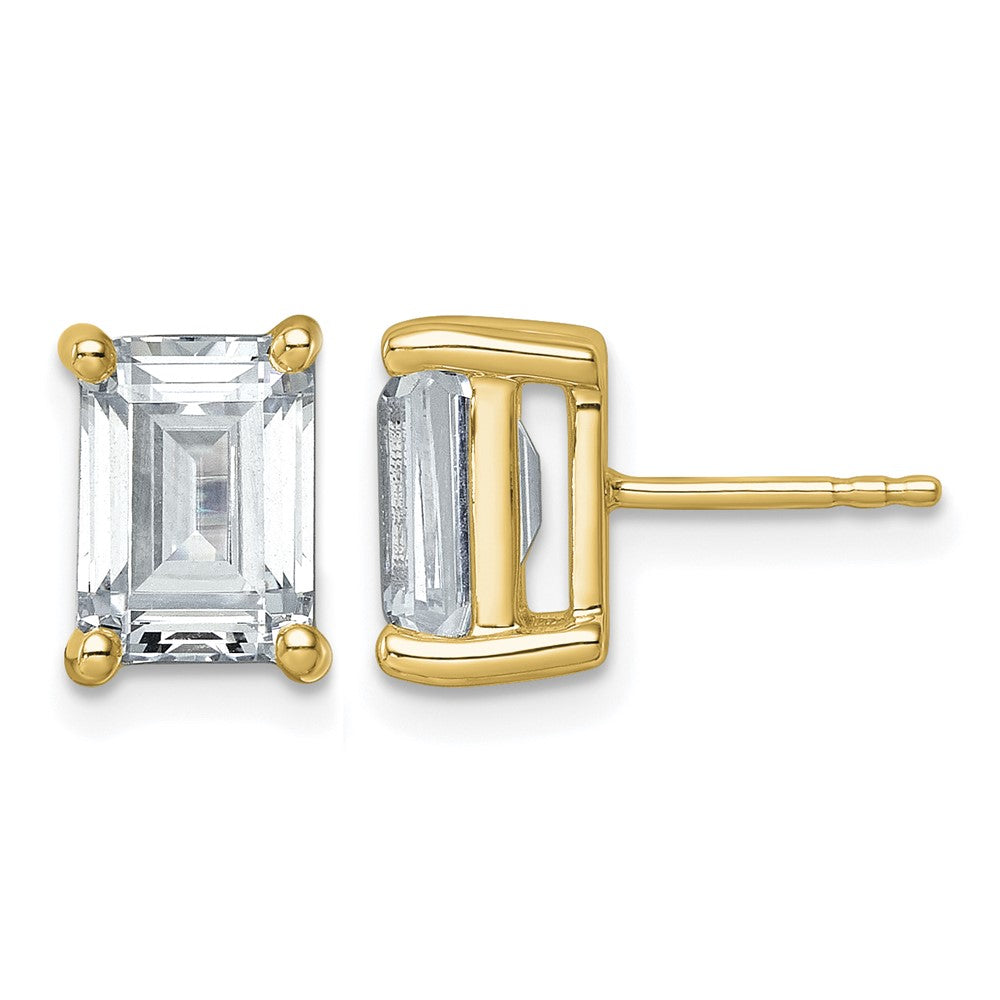 True Origin Lab Grown Diamond VS+ F+ Emerald Four Prong Heavy Weight Complete Stud Earrings