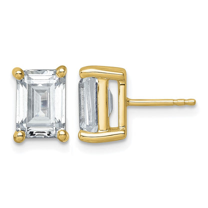 True Origin Lab Grown Diamond VS+ F+ Emerald Four Prong Heavy Weight Complete Stud Earrings