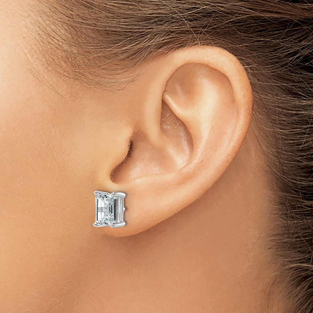 True Origin Lab Grown Diamond VS+ F+ Emerald Four Prong Heavy Weight Complete Stud Earrings
