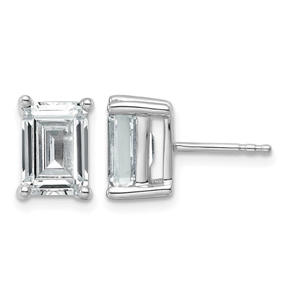True Origin Lab Grown Diamond VS+ F+ Emerald Four Prong Heavy Weight Complete Stud Earrings