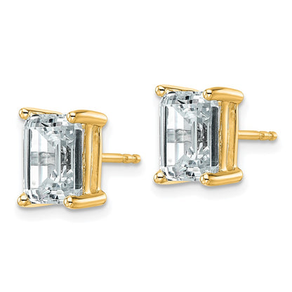 True Origin Lab Grown Diamond VS+ F+ Emerald Four Prong Heavy Weight Complete Stud Earrings