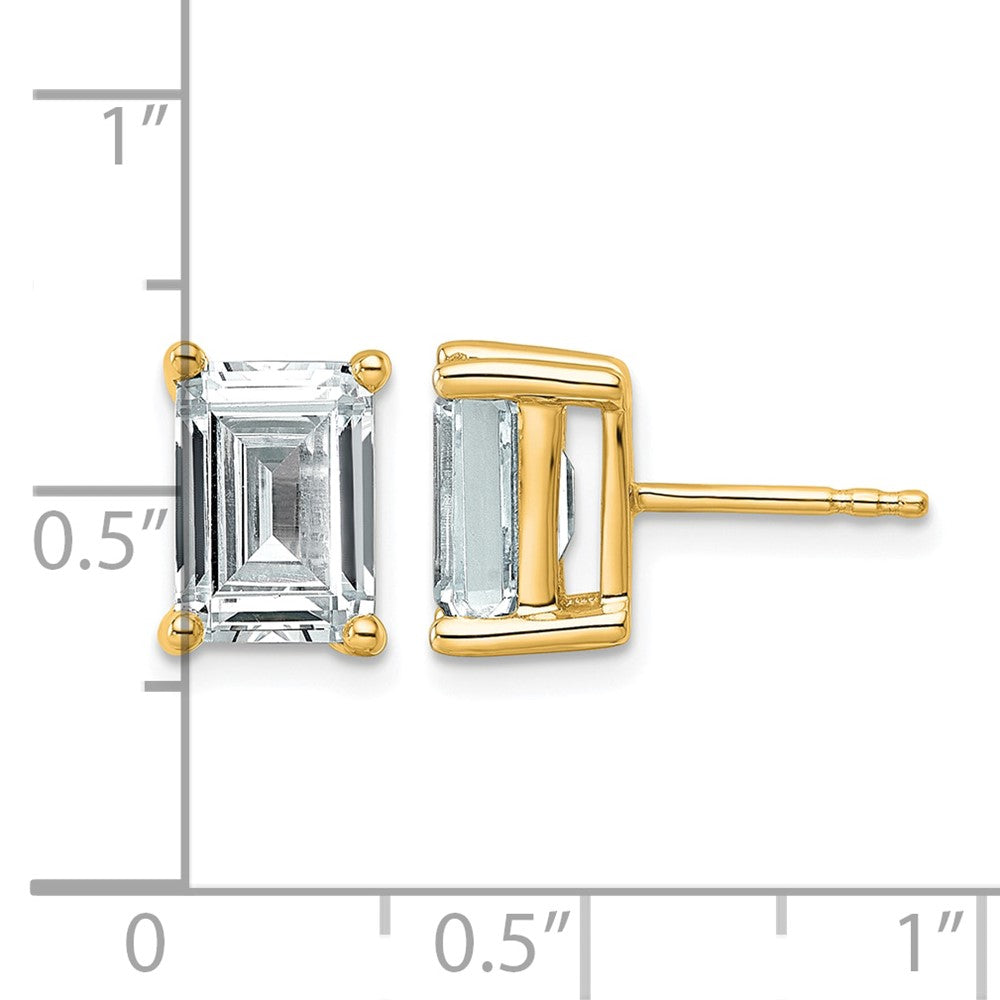 True Origin Lab Grown Diamond VS+ F+ Emerald Four Prong Heavy Weight Complete Stud Earrings