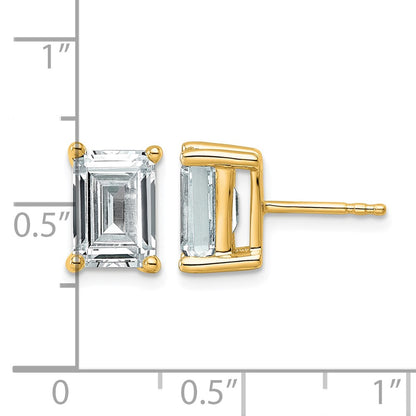 True Origin Lab Grown Diamond VS+ F+ Emerald Four Prong Heavy Weight Complete Stud Earrings