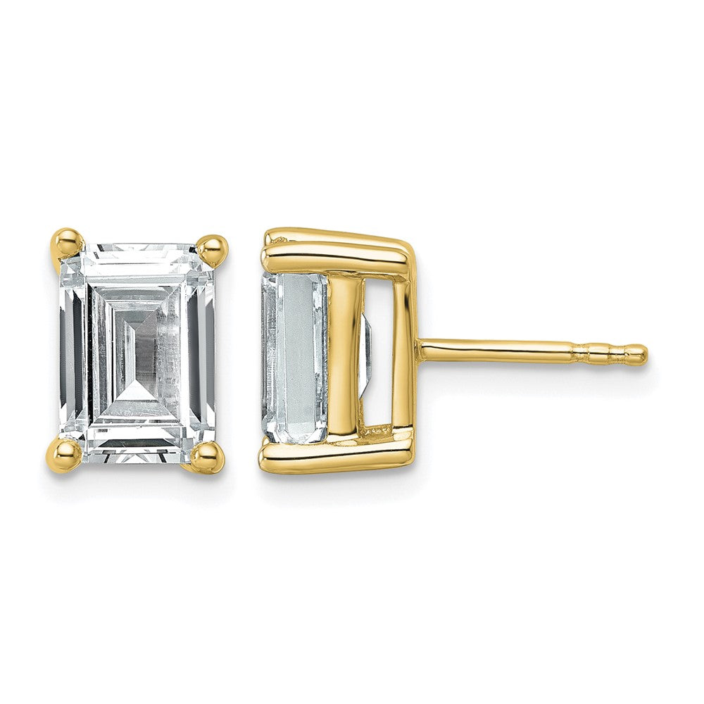 True Origin Lab Grown Diamond VS+ F+ Emerald Four Prong Heavy Weight Complete Stud Earrings