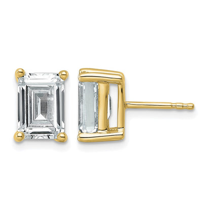 True Origin Lab Grown Diamond VS+ F+ Emerald Four Prong Heavy Weight Complete Stud Earrings