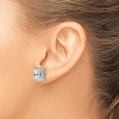True Origin Lab Grown Diamond VS+ F+ Emerald Four Prong Heavy Weight Complete Stud Earrings