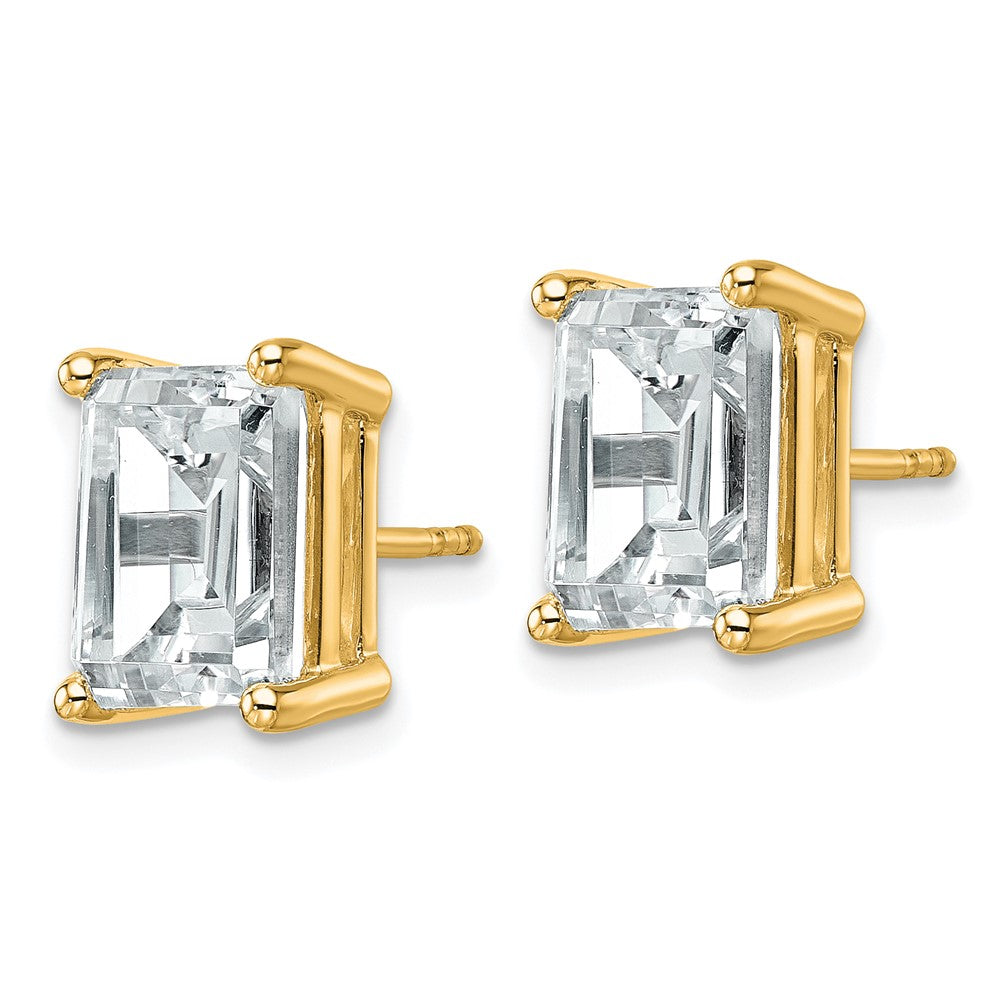 True Origin Lab Grown Diamond VS+ F+ Emerald Four Prong Heavy Weight Complete Stud Earrings