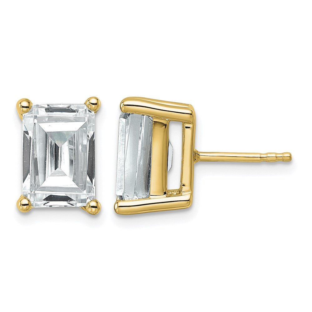 True Origin Lab Grown Diamond VS+ F+ Emerald Four Prong Heavy Weight Complete Stud Earrings