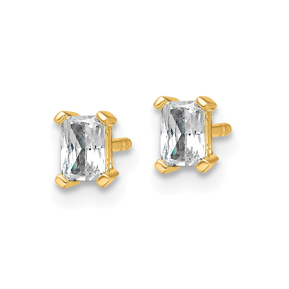 True Origin Lab Grown Diamond VS+ F+ Radiant Four Prong Heavy Weight Complete Stud Earrings