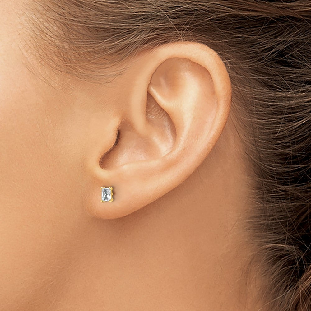 True Origin Lab Grown Diamond VS+ F+ Radiant Four Prong Heavy Weight Complete Stud Earrings