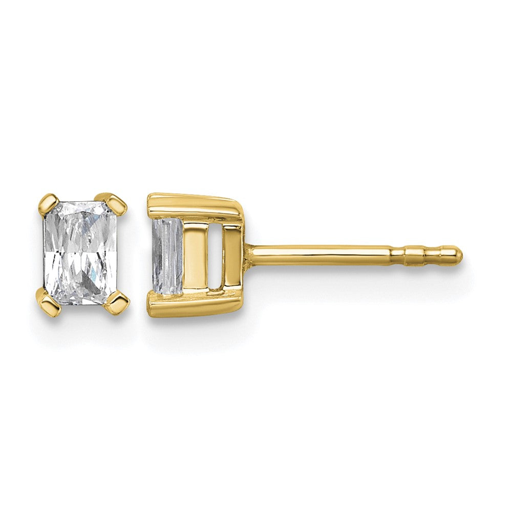True Origin Lab Grown Diamond VS+ F+ Radiant Four Prong Heavy Weight Complete Stud Earrings