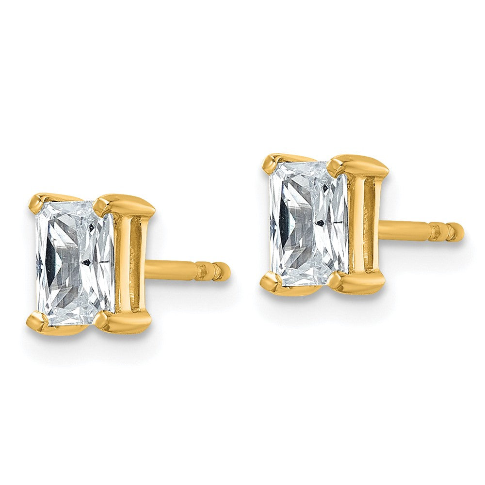 True Origin Lab Grown Diamond VS+ F+ Radiant Four Prong Heavy Weight Complete Stud Earrings