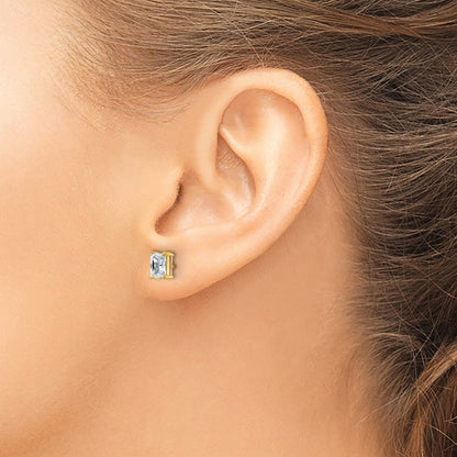 True Origin Lab Grown Diamond VS+ F+ Radiant Four Prong Heavy Weight Complete Stud Earrings