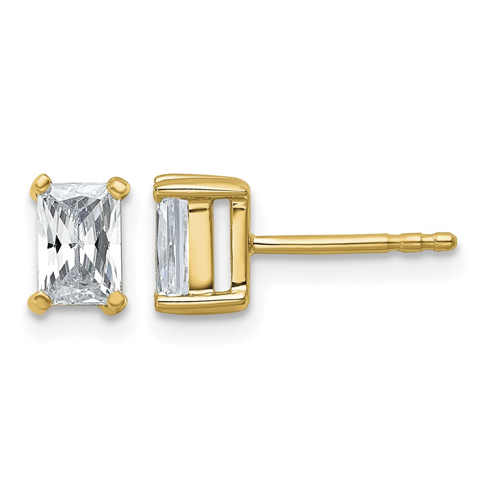 True Origin Lab Grown Diamond VS+ F+ Radiant Four Prong Heavy Weight Complete Stud Earrings