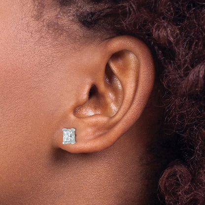 True Origin Lab Grown Diamond VS+ F+ Radiant Four Prong Heavy Weight Complete Stud Earrings