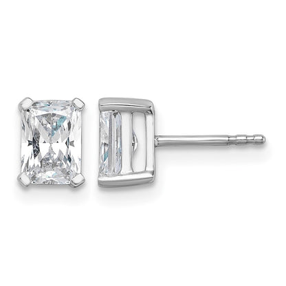 True Origin Lab Grown Diamond VS+ F+ Radiant Four Prong Heavy Weight Complete Stud Earrings