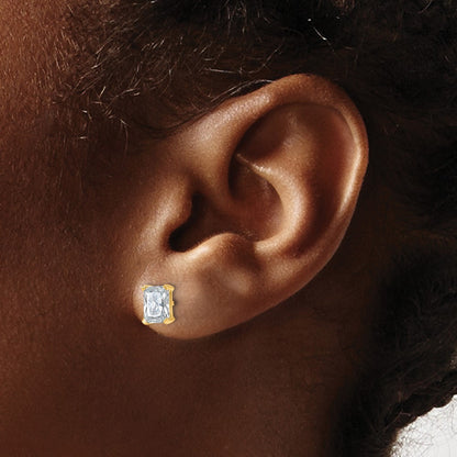 True Origin Lab Grown Diamond VS+ F+ Radiant Four Prong Heavy Weight Complete Stud Earrings