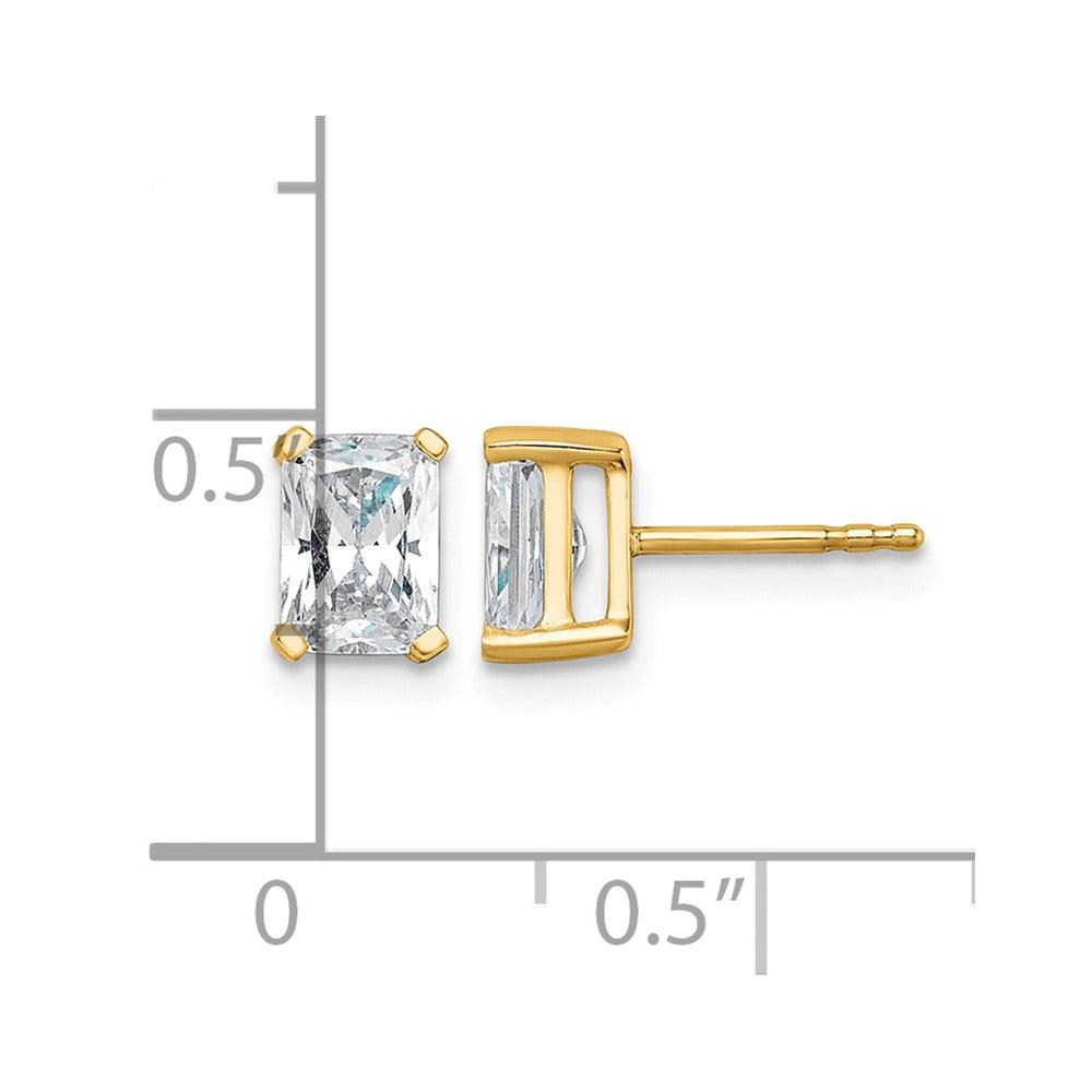 True Origin Lab Grown Diamond VS+ F+ Radiant Four Prong Heavy Weight Complete Stud Earrings