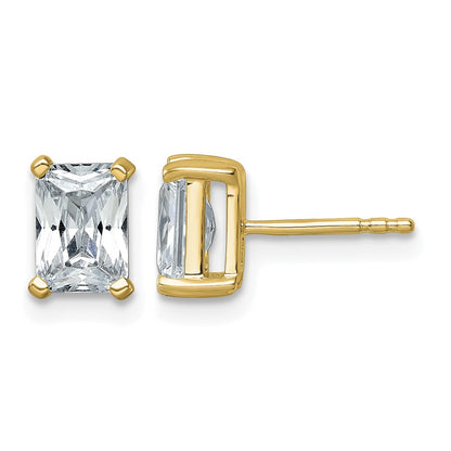 True Origin Lab Grown Diamond VS+ F+ Radiant Four Prong Heavy Weight Complete Stud Earrings