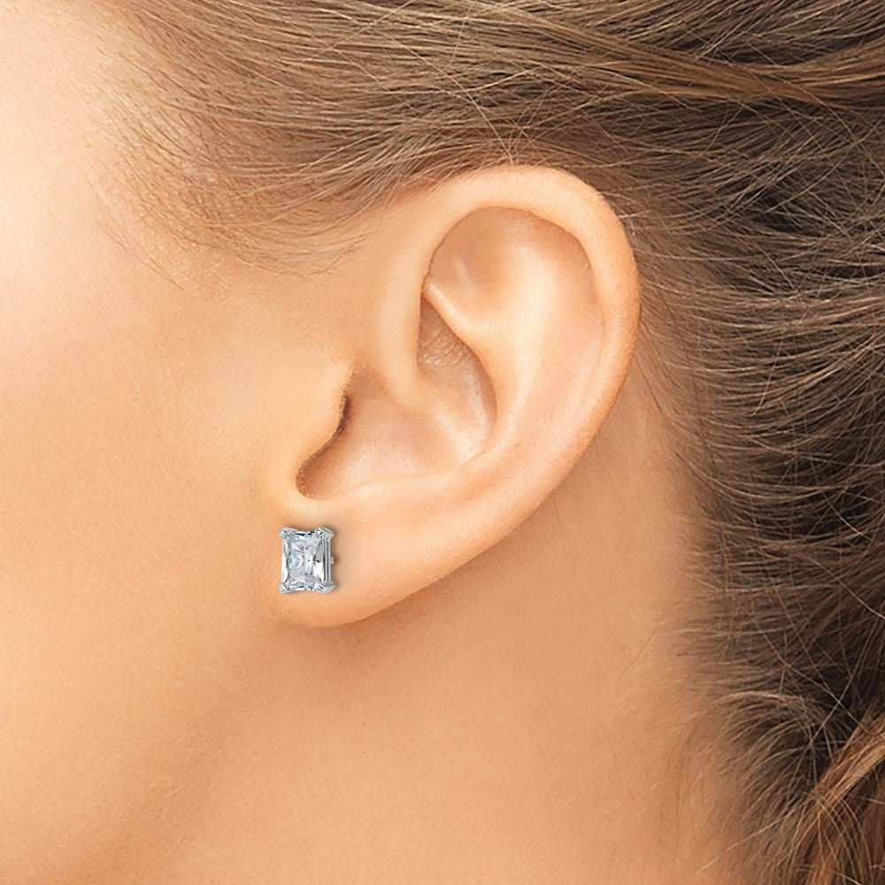 True Origin Lab Grown Diamond VS+ F+ Radiant Four Prong Heavy Weight Complete Stud Earrings