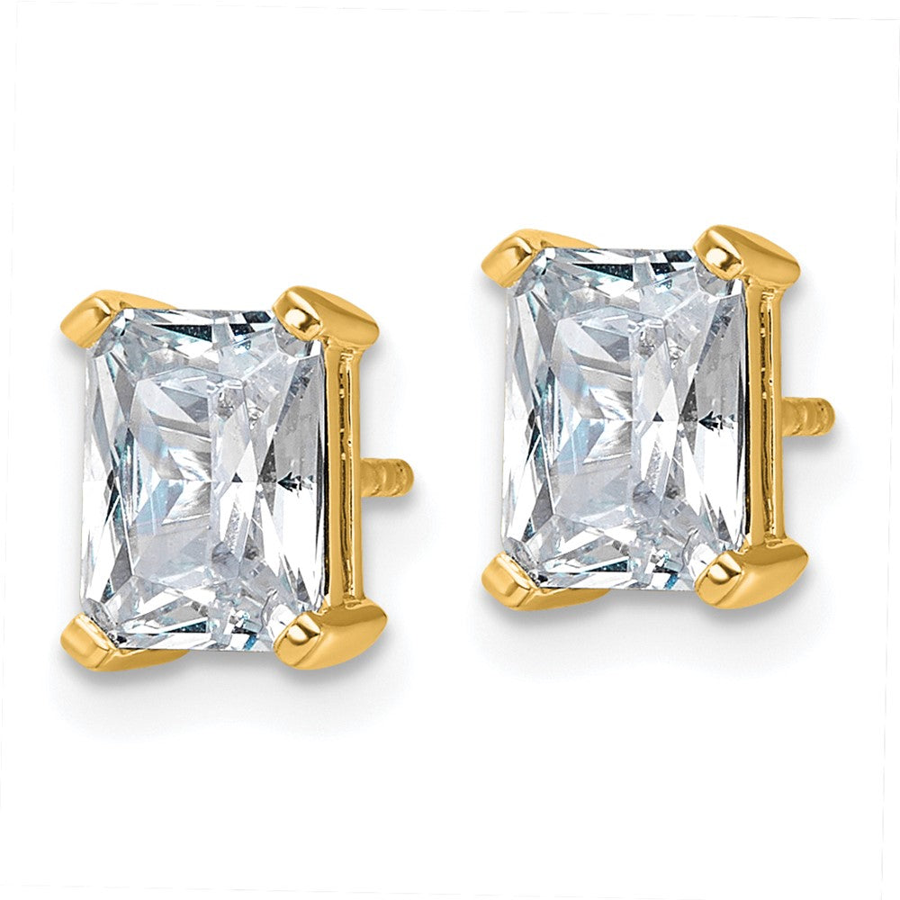 True Origin Lab Grown Diamond VS+ F+ Radiant Four Prong Heavy Weight Complete Stud Earrings