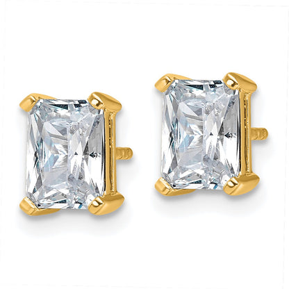 True Origin Lab Grown Diamond VS+ F+ Radiant Four Prong Heavy Weight Complete Stud Earrings