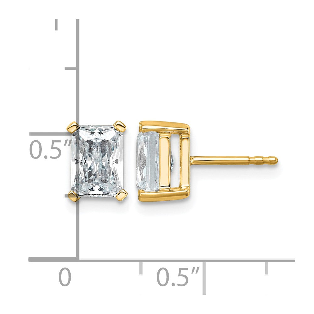 True Origin Lab Grown Diamond VS+ F+ Radiant Four Prong Heavy Weight Complete Stud Earrings