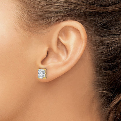 True Origin Lab Grown Diamond VS+ F+ Radiant Four Prong Heavy Weight Complete Stud Earrings